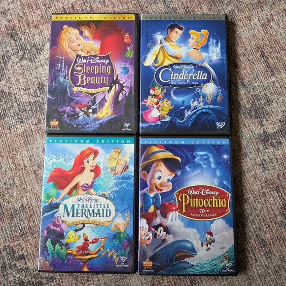 Other - Disney Platinum DVD Lot Sleeping Beauty Cinderella Little Mermaid Pinocchio